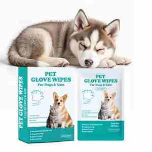 Биоразлагаемые перчатки для ухода за домашними животными с индивидуальным логотипом, салфетки для ухода за собакой и кошкой, одноразовые нежные чистящие перчатки, салфетки - Product Image 1
