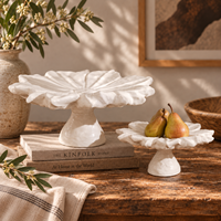 Ensemble de bols à fruits en céramique crème avec un design sculptural cannelé, bols décoratifs pour la décoration moderne de la maison