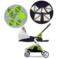 Logo de marque personnalisé Boucle d'avertissement de sécurité en plein air Fixation Autocollant d'étiquette réfléchissante haute visibilité pour bébé Charrette Landau Poussette Poussette