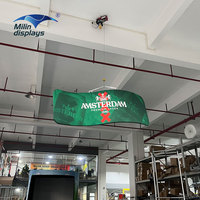 Bannière suspendue en tissu d'aluminium léger, facile à assembler, pour stand de salon professionnel, signalétique de convention