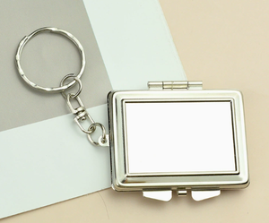 <b>Personalized</b> Foldable Pocket Mirror <b>Keychain</b> Silver Mini Vanity Mirror - Product Image 5