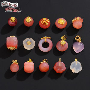 Perles de pendentif en agate naturelle de Nantong, taille moyenne, polies à la main, accessoires de bijoux DIY - Product Image 1