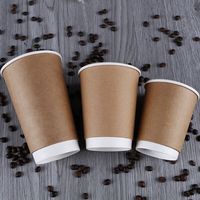 Gobelet en carton kraft jetable avec LOGO, gobelet à café à double paroi avec couvercle, gobelets en papier pour boissons chaudes