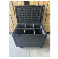 Caisse de transport robuste en plastique HDPE PE empilable, à roulettes, pour câbles, avec séparateurs, OEM/ODM, étanche IP65