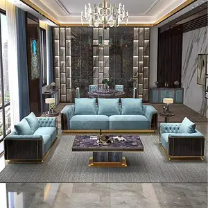 现代沙发3 pc沙发奢华雕刻法式大尺寸舒适木质现代彩色摩洛哥地板奢华沙发