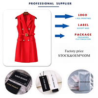 M619 #    Robe blazer sans manches pour femme, double boutonnage, ceinturée, mini-robe de soirée élégante