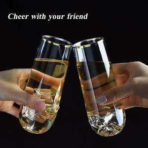Récipients à bière et boissons Verres à champagne en plastique Verres à champagne détachables en plastique <span class=keywords><strong>sans</strong></span> <span class=keywords><strong>pied</strong></span> Styles longs - Product Image 5