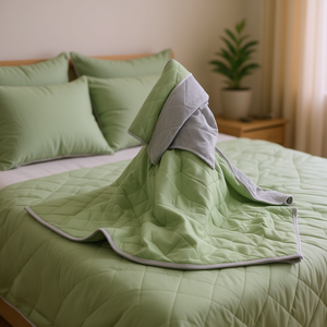 Couette en coton premium ultra-douce, taille Queen/King, literie verte, jeté de lit, couette toutes saisons, climatisation, 200 cm x 230 cm - Product Image 2