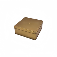 Boîte en métal personnalisée pour emballages de bonbons, biscuits et gâteaux de Noël, finition brillante de qualité alimentaire, boîte en métal festive avec estampage doré