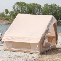 Tente gonflable d'extérieur pour 3 à 4 personnes, 6,3 m², 1 porte, 1 fenêtre de toit, tente de glamping gonflable, tente de plage 4 saisons pour toutes les conditions météorologiques