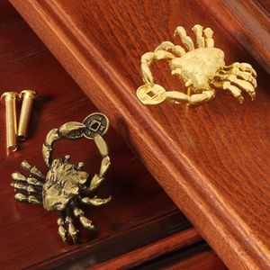 Poignée de meuble en laiton massif, motif crabe <span class=keywords><strong>porte</strong></span>-monnaie <span class=keywords><strong>porte</strong></span>-bonheur, crochet de <span class=keywords><strong>porte</strong></span>, tirette de tiroir, patère murale, quincaillerie silhouette animale crustacée - Product Image 3