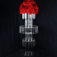 Décorations de mariage plaquées or pour allée centrale, grandes fleurs pour table principale, fournitures de fête