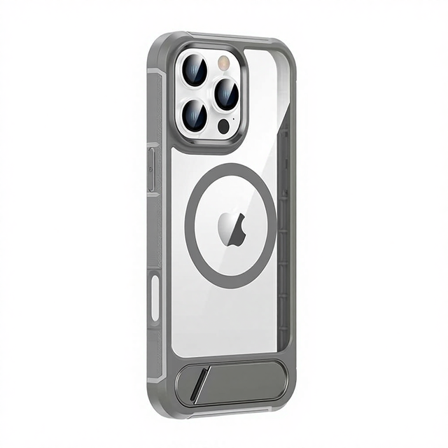 For iPhone 16 Pro Max Durable Transparent Shockproof Phone Case with Flip Stand for iPhone 17 Air 17 Pro Max
