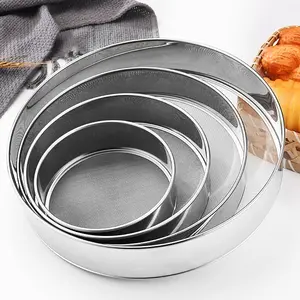 Nướng bánh bánh mì đồ dùng sàng lưới lọc 8 inch thép không gỉ Vòng bột sifter