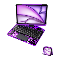 Clavier magique IFacemall personnalisé avec pavé tactile rétroéclairé RGB rotatif à 360° transparent pour iPad 10,2 pouces – Parfait