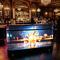 Écran LED 3D pour stand de DJ en intérieur, écran LED numérique pour stand de DJ, façade de stand de DJ incurvée, table de stand de DJ LED