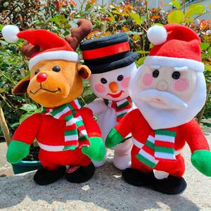 Jouets en peluche électroniques de Noël personnalisés en gros - Père Noël, renne, bonhomme de neige, apprenant à parler, chanter et marcher - Cadeaux - Product Image 2