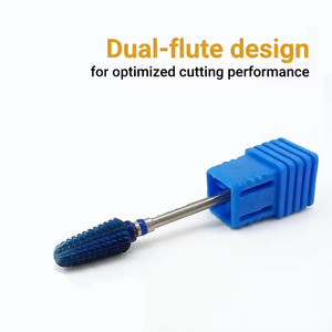 Punte per fresa per unghie Tornado in carburo di tungsteno multifunzione, adatte per la rimozione delle cuticole e la lucidatura del gel, BLU - Product Image 4