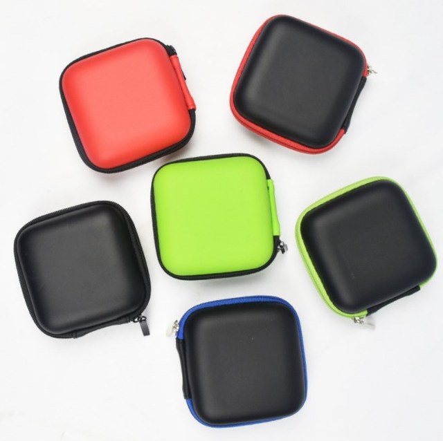 Portable Headphone Case EVA Fiber Zipper Carry Bag Travel Earphones Storage Box
