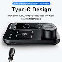 Dropshipping OEM 2027 Chargeur sans fil multifonctionnel 3 en 1 Type C Chargeur caché 15W Chargeur rapide avec lumière nocturne Logo personnalisé