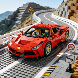 Ensemble de blocs de construction en plastique de luxe pour scène de showroom de supercars personnalisable DIY, idéal pour collection d'adultes et cadeau - Product Image 3