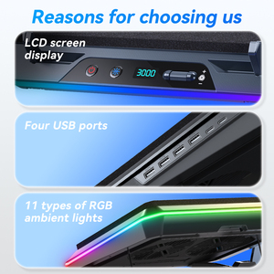 Nouveau ventilateur de refroidissement pour ordinateur <span class=keywords><strong>portable</strong></span> de jeu en plastique 2025 avec refroidissement par air pour ordinateurs portables de 21 <span class=keywords><strong>pouces</strong></span>, en stock - Product Image 3