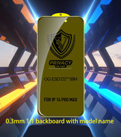 99H 0.3Mm Og Esd prix de gros mobile téléphone verre trempé Film confidentialité téléphone protecteur d'écran pour Iphone 15 16 Pro Max