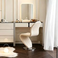 Chaise pivotante ergonomique moderne en acier inoxydable de luxe italien, dossier de forme spéciale, pour la maison, la salle à manger, la chambre