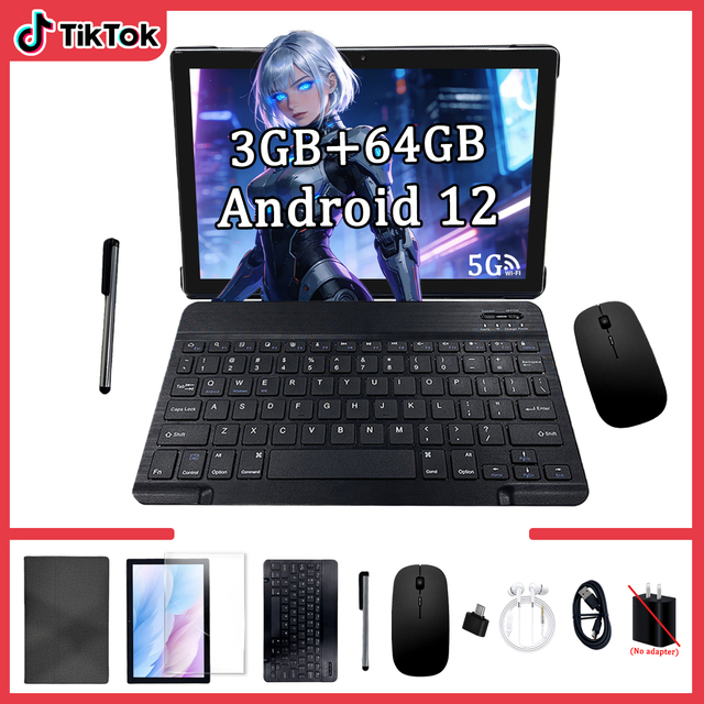 New YPORANGE 10.1" 5G Dual SIM Business Tablet PC with MTK Octa Core 1.5GHz 3GB RAM/64GB ROM 4000mAh Battery Android 12