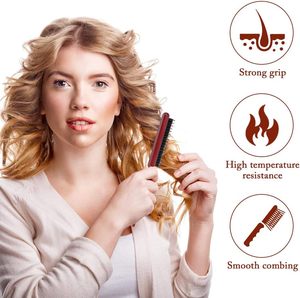 <span class=keywords><strong>Brosse</strong></span> démêlante en bois à 3 rangs avec logo personnalisé pour salon de coiffure, en poils de sanglier naturels, pour démêlage humide et coiffage, avec queue de rat pour le coiffage et le démêlage. - Product Image 4
