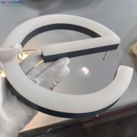 SKYSEEN Enseigne lumineuse LED personnalisée en acrylique 3D effet néon, lettres éclairées, logo rétroéclairé pour publicité murale et décoration commerciale