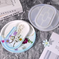 Moule en silicone facile à démouler pour plateau ovale en résine, dessous de verre, époxy, résine polyvalente, béton, Jesmonite, décoration intérieure