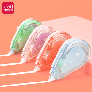 Ruban correcteur Deli 12M, couleurs mélangées, silencieux, pour étudiants, examens, papeterie scolaire - Product Image 1