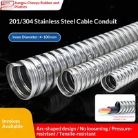 Gaine flexible en acier inoxydable 304/201 pour câbles électriques, tube de protection, gaine de câblage, tuyau flexible gainé de plastique