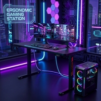 Bureau de jeu pour ordinateur AOR, mobilier de bureau commercial ergonomique moderne, intelligent, réglable en hauteur électriquement, avec fonction mémoire