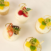 Islamische 6-teilige Acryl-Spiegel-Etiketten Cupcake-Topper Gold Umrah Mubarak Kuchendekoration für Muslimische Partys
