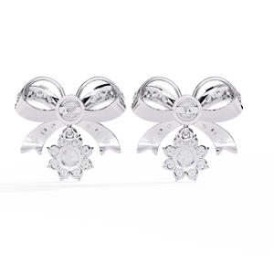 Elegantes Pendientes de Diamantes Cultivados en Laboratorio con Lazo, Oro Sólido de 9k, 14k, 18k, Fabricados a Medida en Oro Rosa, Oro Amarillo, Plata 925 - Product Image 5