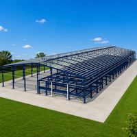 Bâtiment d'entrepôt préfabriqué en structure métallique en H, grande portée, atelier industriel en acier de grande capacité avec plateforme