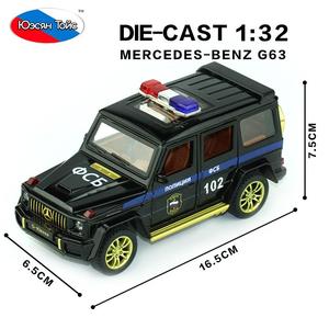High Quality 1:32 <strong>Scale</strong> Model <strong>Cars</strong> G63 Police <strong>Car</strong> Toy Model Pull Back Diecast Toys for Baby Boys - Product Image 2