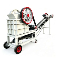 Concasseur à mâchoires diesel PE250x400 5-20t/h, alimentation 210mm, installation mobile de concassage à mâchoires ISO9001 600kg pour l'extraction de granit et de roches dures en carrière