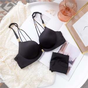 Ensemble de lingerie féminine, string et soutien-gorge rembourré, confortable, doux, sexy, style sportif et mignon, bonnet XL, imprimé léopard, sans armatures - Product Image 6