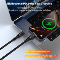 Cable USB4 Thunderbolt 4 con Cables Retorcidos de 240W y 40Gbps para Transferencia de Datos Ultrarrápida, Video 8K a 60Hz, Carcasa de Aleación de Aluminio, Compatible con Tipo-C