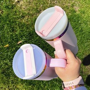 Insulated Tumblers Double Walled Stainless Steel Water <b>Bottles</b> Powder Coated 40oz rainbow Plated Tumbler - Product Image 4