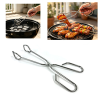 Pince de cuisine en acier inoxydable DaS, résistante à la chaleur, pour barbecue, charbon de bois et cuisson