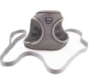 カスタマイズされた5サイズのステップイージーウォークエアメッシュ通気性ペットベスト反射犬ハーネスとリーシュセットPVCロゴ付き - Product Image 4