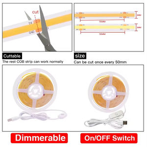 Touch dimmable switch COB <b>light</b>-emitting diode with <b>Usb</b> plug Cob dimmable <b>light</b>-emitting diode <b>light</b> <b>strip</b> - Product Image 3