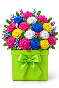 High Quality Handmade <b>Bouquet</b> Craft Kit with Colorful Pipe Cleaner Flowers and Gift <b>Box</b> - Product Image 5