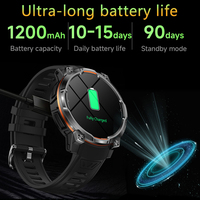 Montre connectée GPS SENBONO KC108 avec boussole, baromètre, assistant vocal, suivi de la forme physique, moniteur de sommeil, étanche IPX8, montre connectée d'extérieur