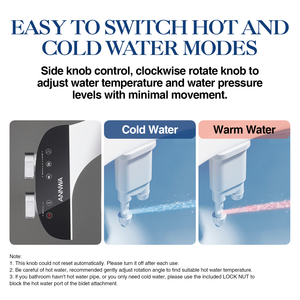 Pulvérisateur de bidet sans électricité pour toilettes, eau chaude et froide, double buse rétractable pour lavage - Product Image 5