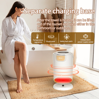 Pemanas Handuk Kamar Mandi Pintar, Ember Pemanas Handuk Elektrik dengan Basis Daya Independen, Pengatur Waktu, Pengontrol Suhu, dan Kunci Pengaman